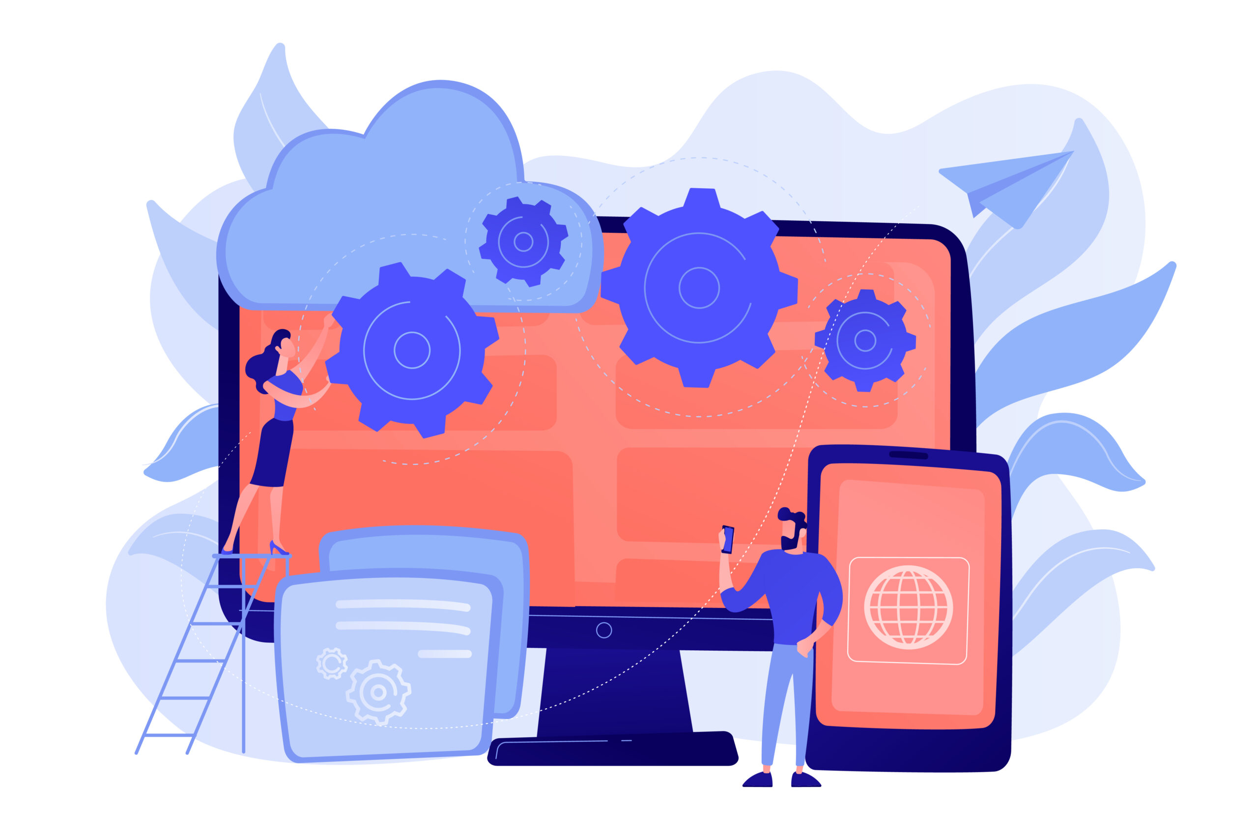 Home cross platform programming concept vector illustration.